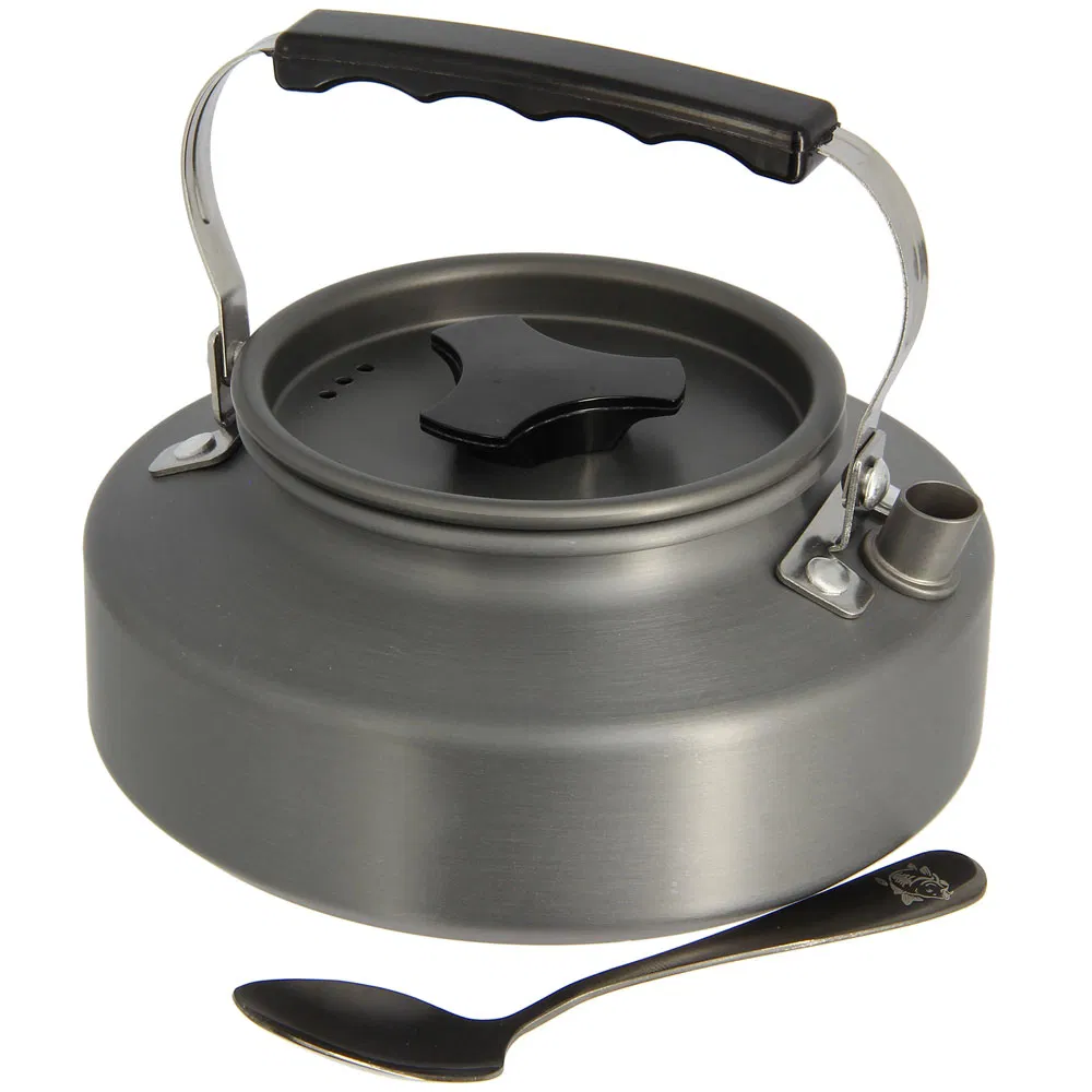 NGT Aluminium Outdoor Kettle Set - 0.80 Litre Gun Metal Kettle with Teaspoon and 600D Case - Image 3