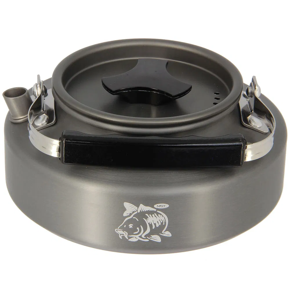 NGT Aluminium Outdoor Kettle Set - 0.80 Litre Gun Metal Kettle with Teaspoon and 600D Case - Image 4