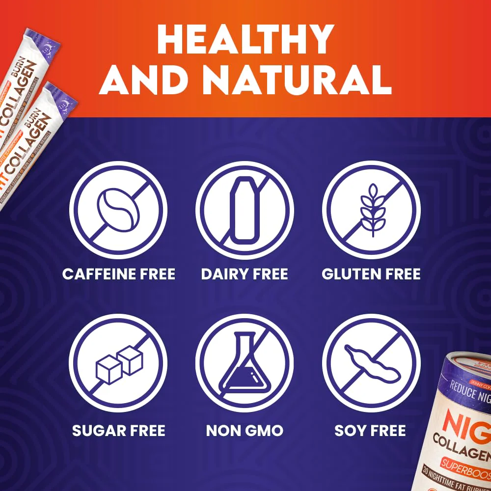 Night Collagen Burn by Skinny Coffee SuperBoost | Sleep Support, Metabolism & Cravings Control | 60 Servings - Image 11