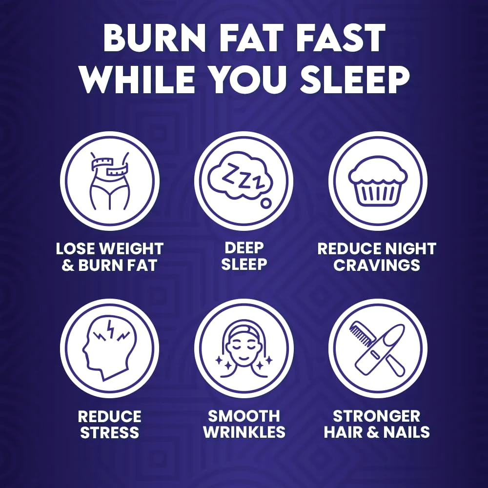 Night Collagen Burn by Skinny Coffee SuperBoost | Sleep Support, Metabolism & Cravings Control | 60 Servings - Image 4