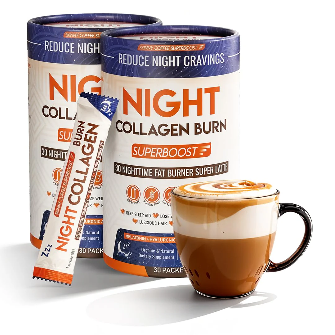 Night Collagen Burn by Skinny Coffee SuperBoost | Sleep Support, Metabolism & Cravings Control | 60 Servings - Image 7