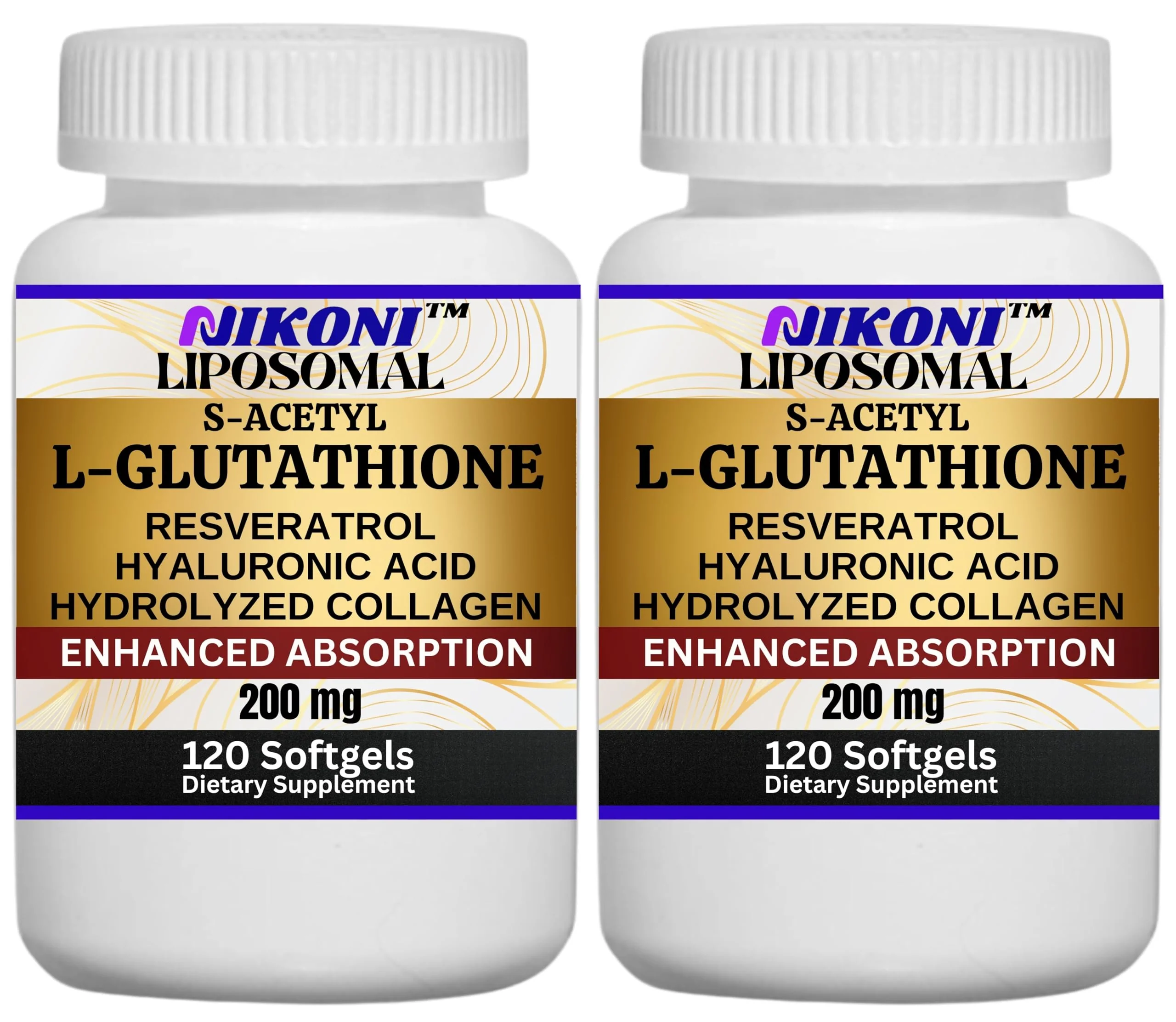 Nikoni Liposomal S-Acetyl L-Glutathione, Resveratrol, HA & Collagen - 500 mg - Image 10