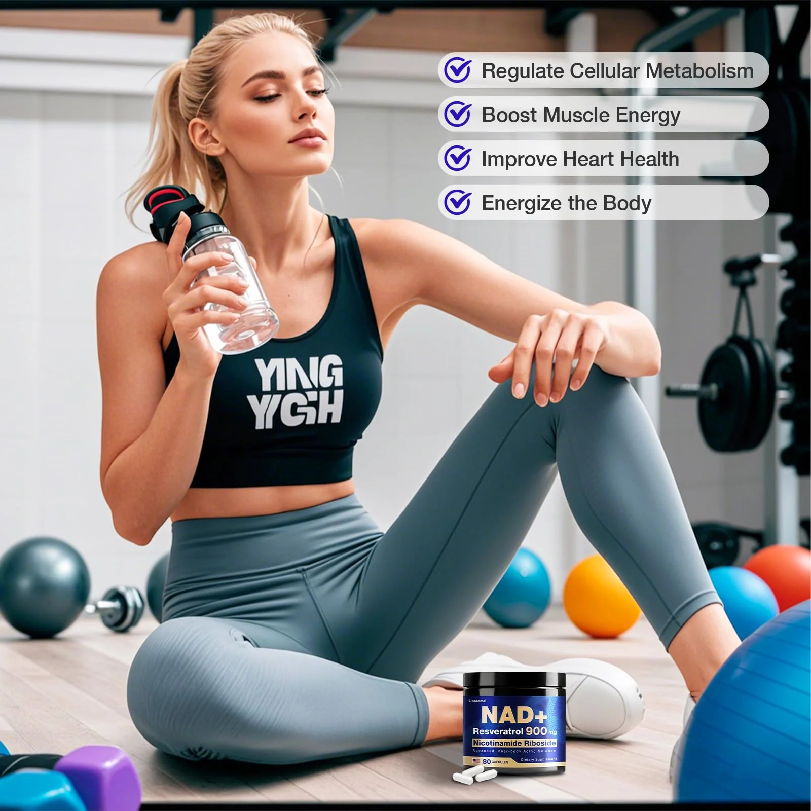 NLMUBR LUCKSIT NAD Supplement – Liposomal NAD with Nicotinamide Riboside, Resveratrol & Quercetin 900 | 400 Count (5 Pack) - Image 5