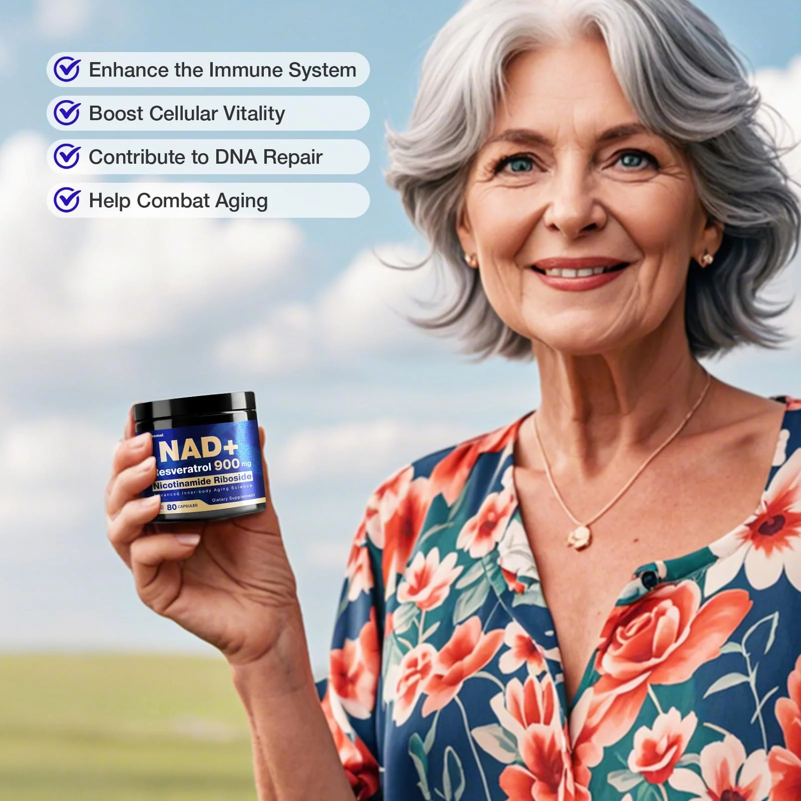 NLMUBR LUCKSIT NAD Supplement – Liposomal NAD with Nicotinamide Riboside, Resveratrol & Quercetin 900 | 400 Count (5 Pack) - Image 7