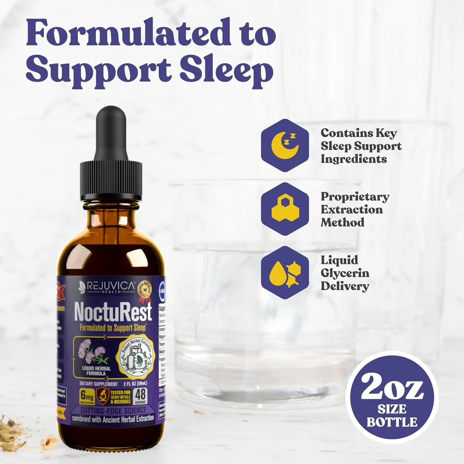 NoctuRest Natural Sleep-Aid with Valerian & Melatonin – Alcohol-Free Liquid for 2X Absorption - Image 14