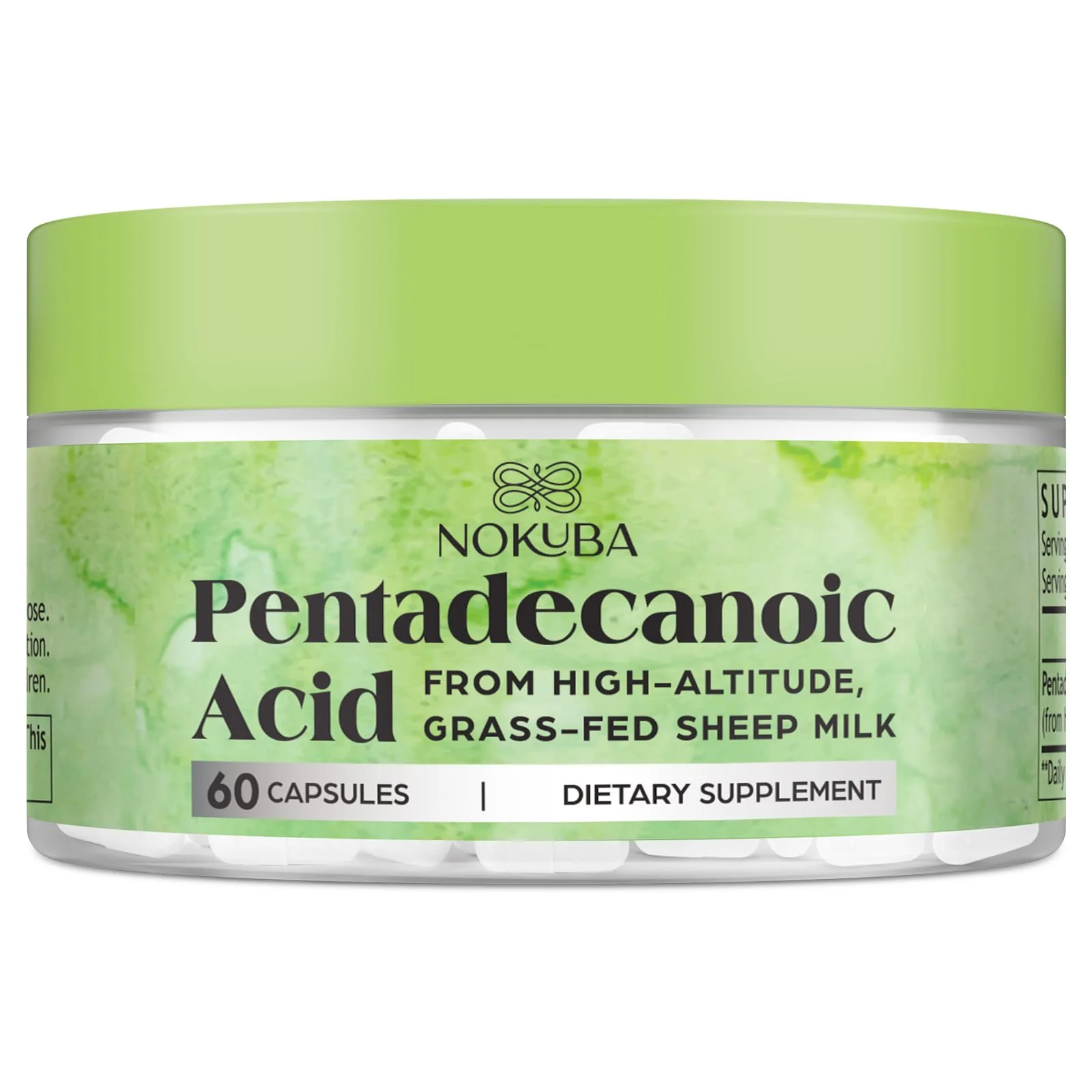 Nokuba Pentadecanoic Acid C15:0 300mg – High-Altitude Sheep Milk Sourced, 120 Capsules | USA Made - Image 13