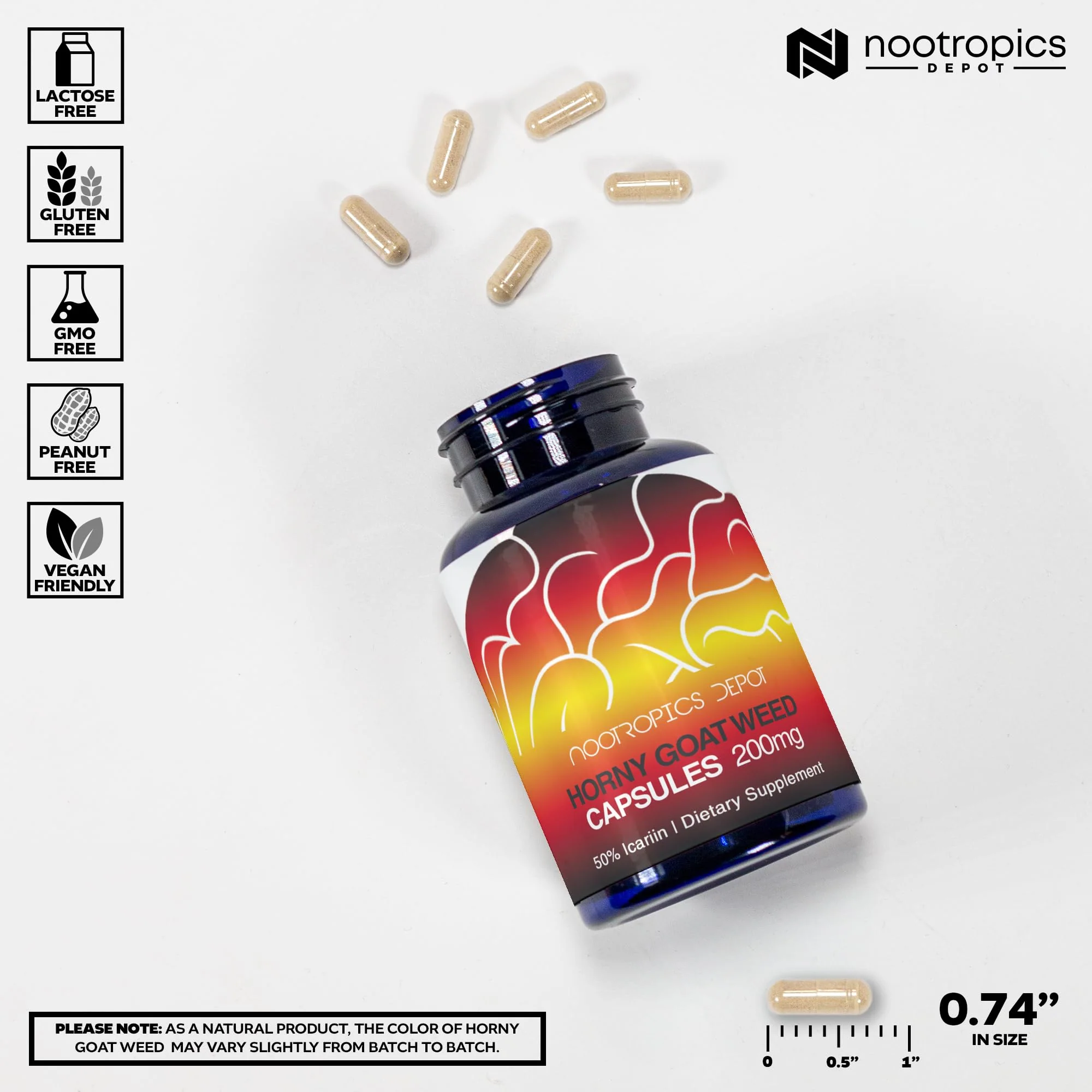 Nootropics Depot Horny Goat Weed Capsules 200mg | 90 Count | Icariin 50% | Epimedium brevicornum - Image 12