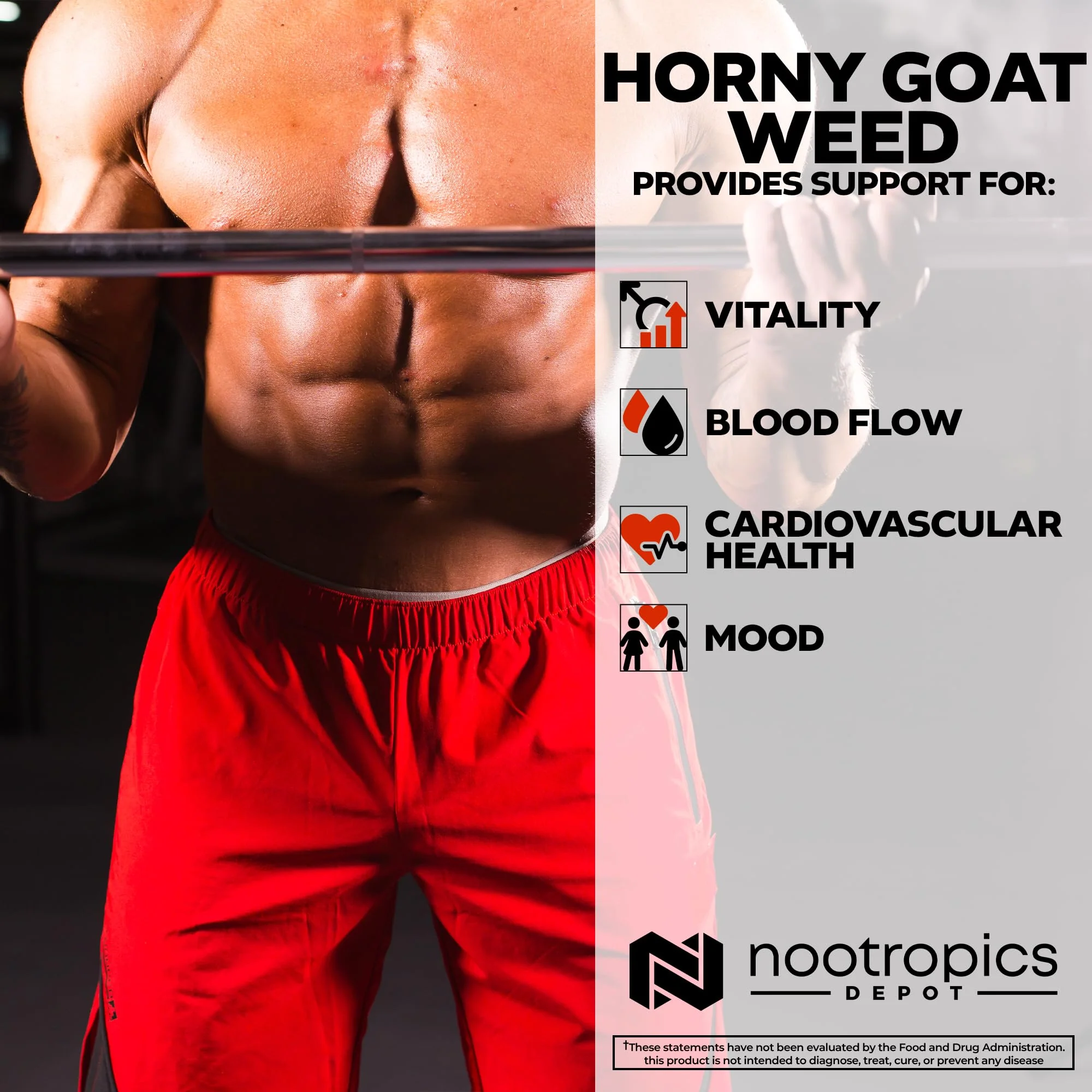 Nootropics Depot Horny Goat Weed Capsules 200mg | 90 Count | Icariin 50% | Epimedium brevicornum - Image 13