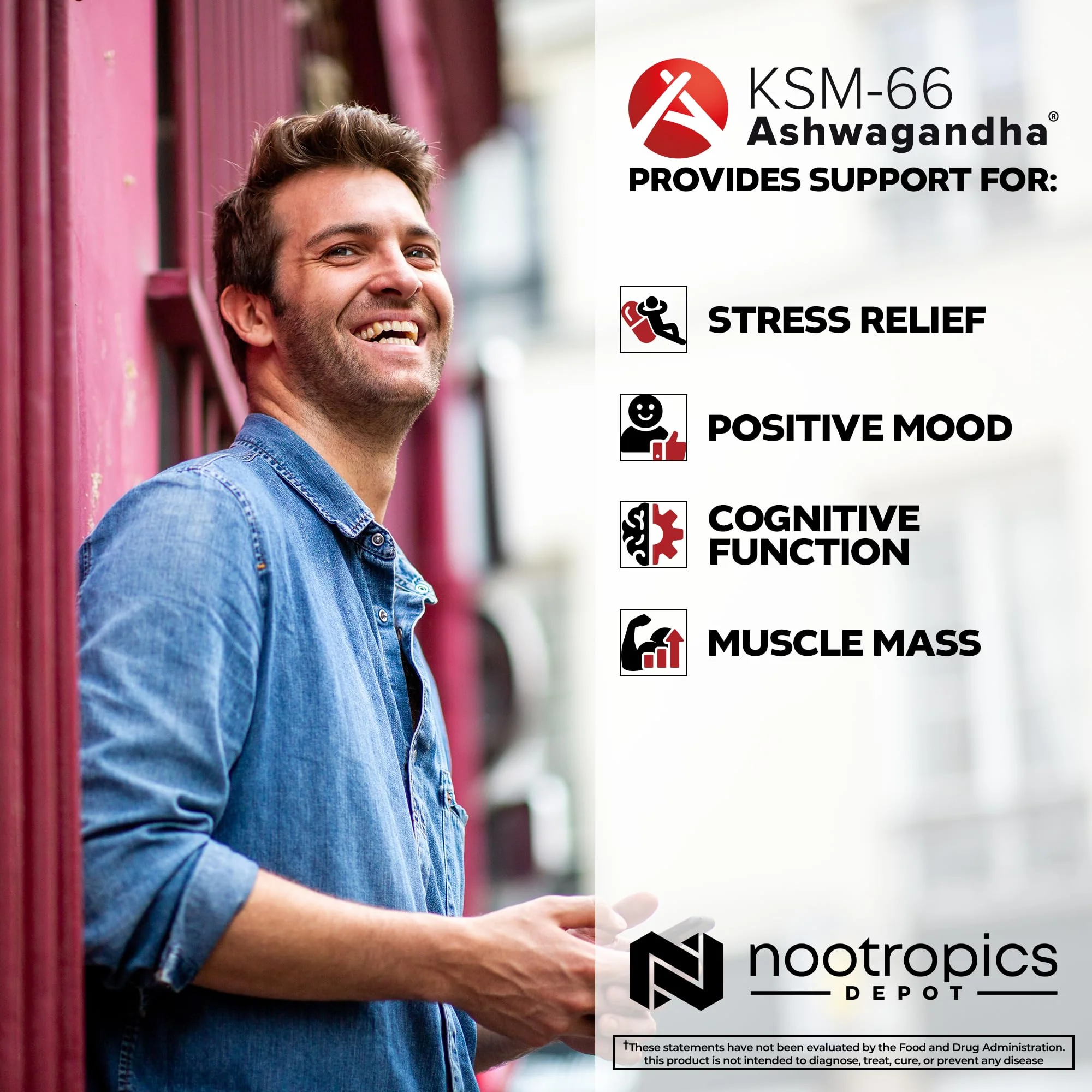 Nootropics Depot KSM-66 Ashwagandha Capsules 300mg – 180 Count | Adaptogen for Stress, Relaxation, Energy - Image 4