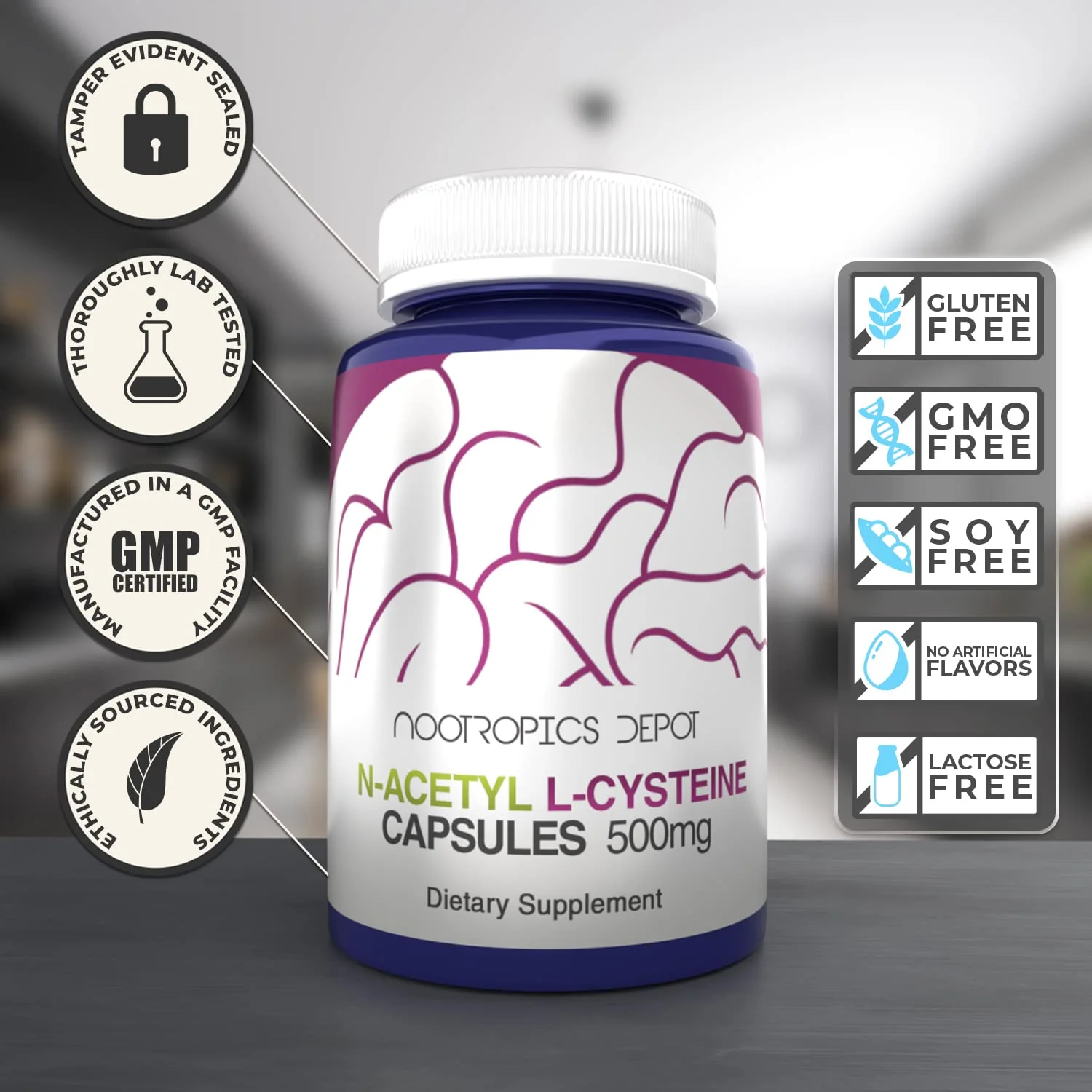 Nootropics Depot NAC 500mg Capsules – N-Acetyl L-Cysteine, 180 Count - Image 13