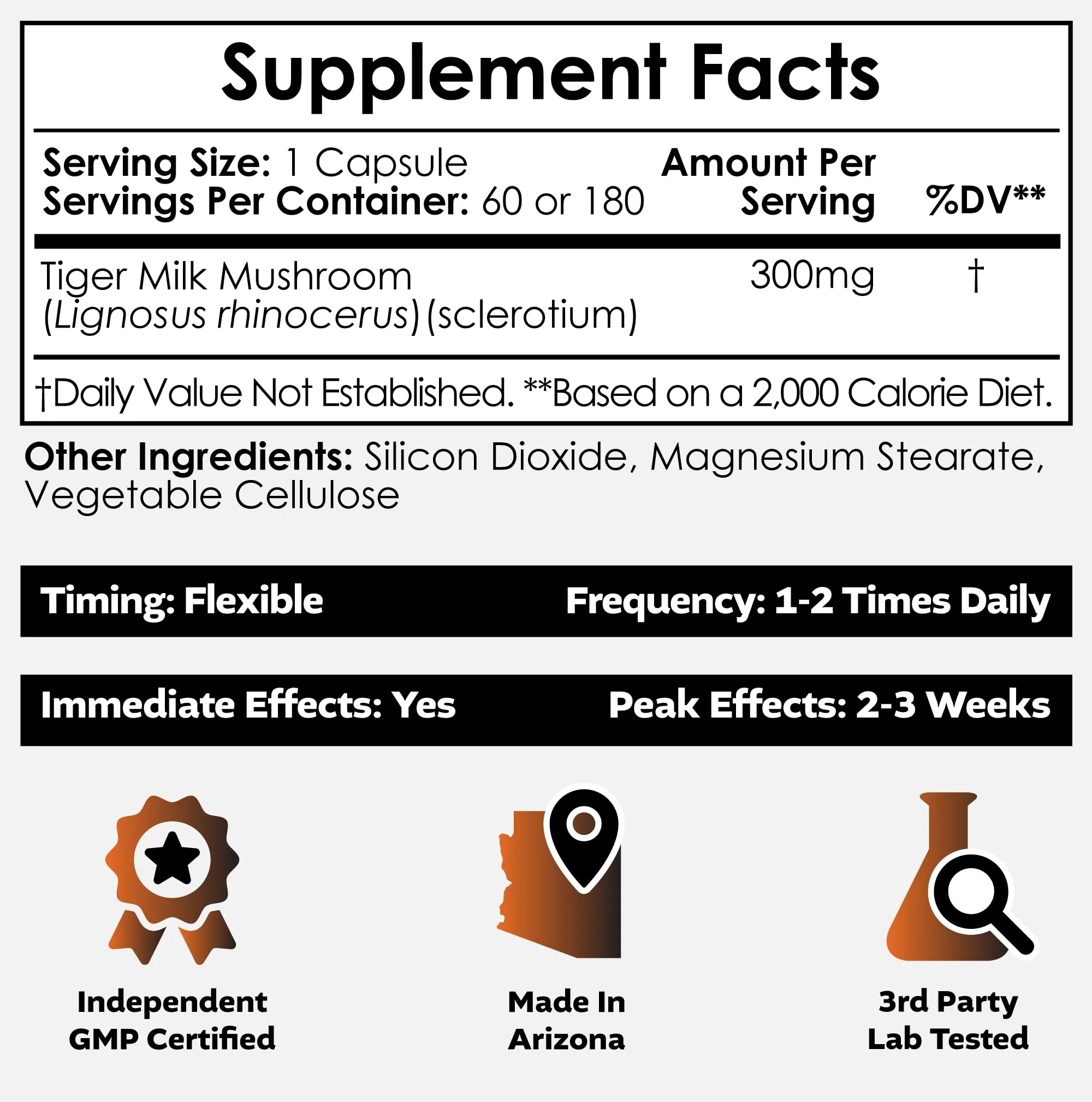Nootropics Depot Tiger Milk Mushroom Capsules 300mg - 60 Count | Lignosus rhinocerus Sclerotium | Cognition, Histamine & Respiratory Support - Image 3
