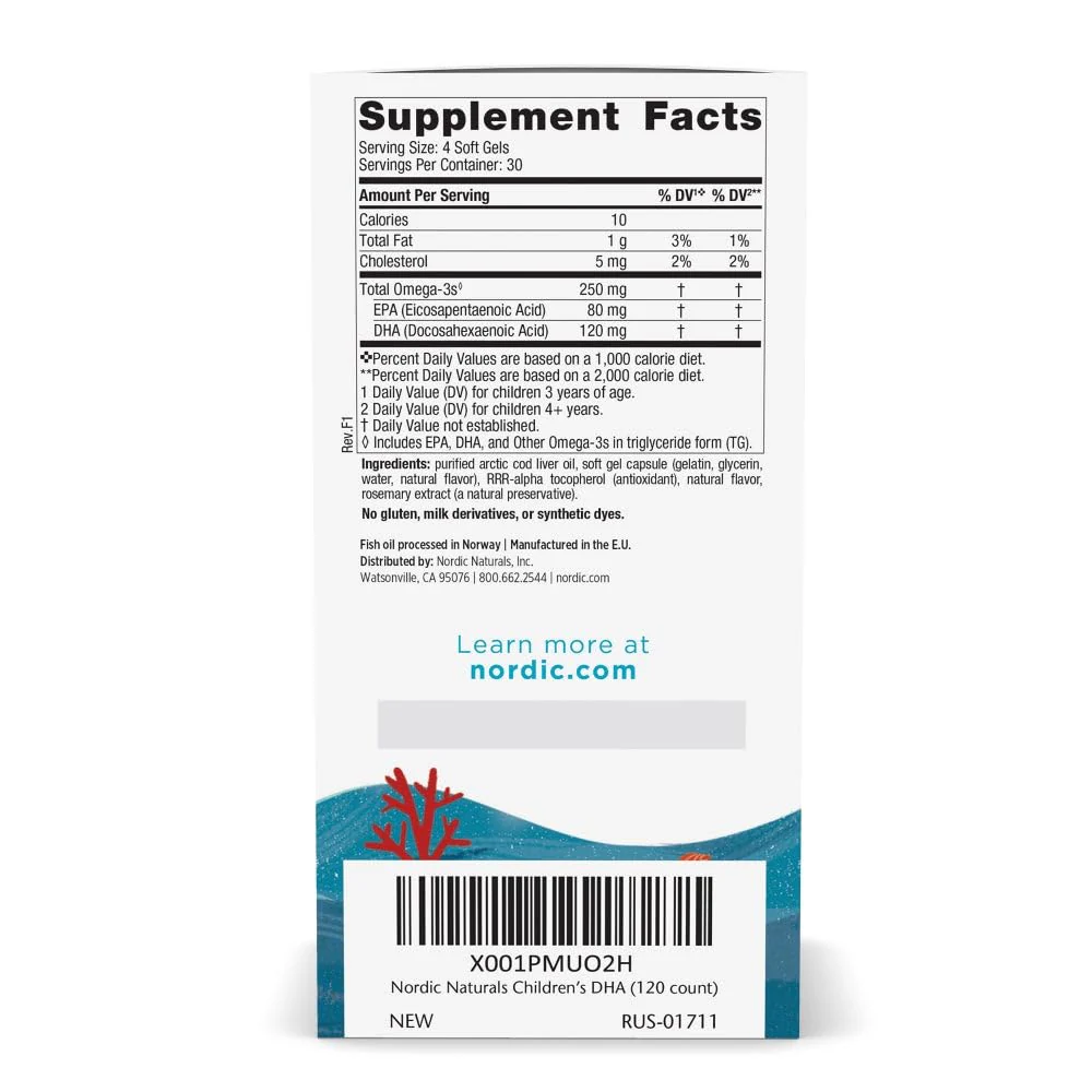 Nordic Naturals Children's DHA Strawberry - 120 Mini Chewables (Pack of 2) | 250 mg Omega-3 EPA/DHA - Image 2