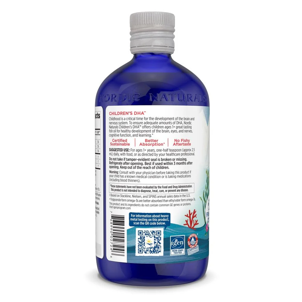 Nordic Naturals Children's DHA Strawberry - 16 oz, 530 mg Omega-3 - Image 4