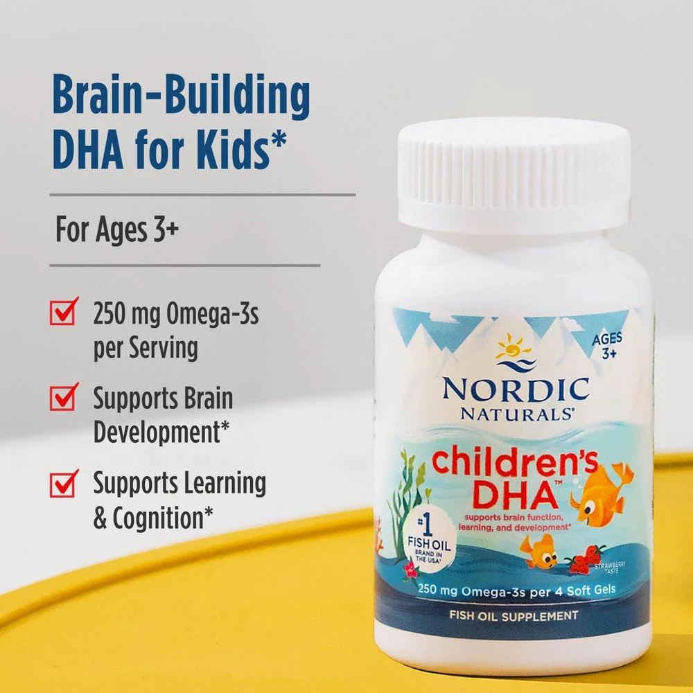 Nordic Naturals Children's DHA Strawberry – 360 Mini Chews, 250 mg Omega-3 (EPA & DHA) | Non-GMO, 90 Servings - Image 7