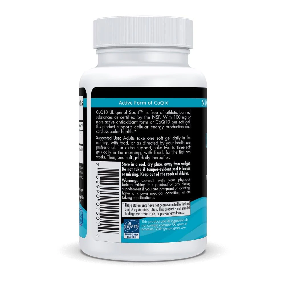 Nordic Naturals Nordic CoQ10 Ubiquinol Sport – 60 Mini Soft Gels, 100 mg - Image 4
