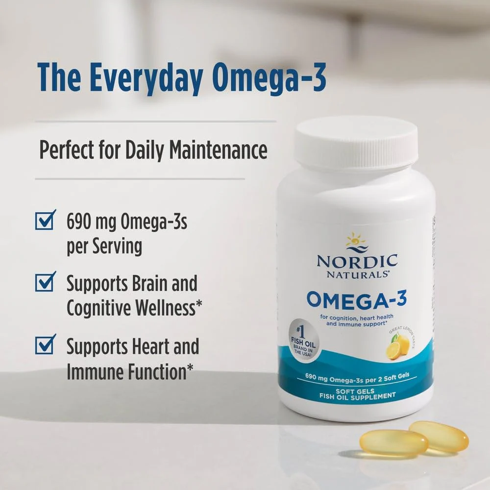 Nordic Naturals Omega-3 Lemon – 180 Soft Gels | 690 mg EPA/DHA | 90 Servings | Non-GMO - Image 2