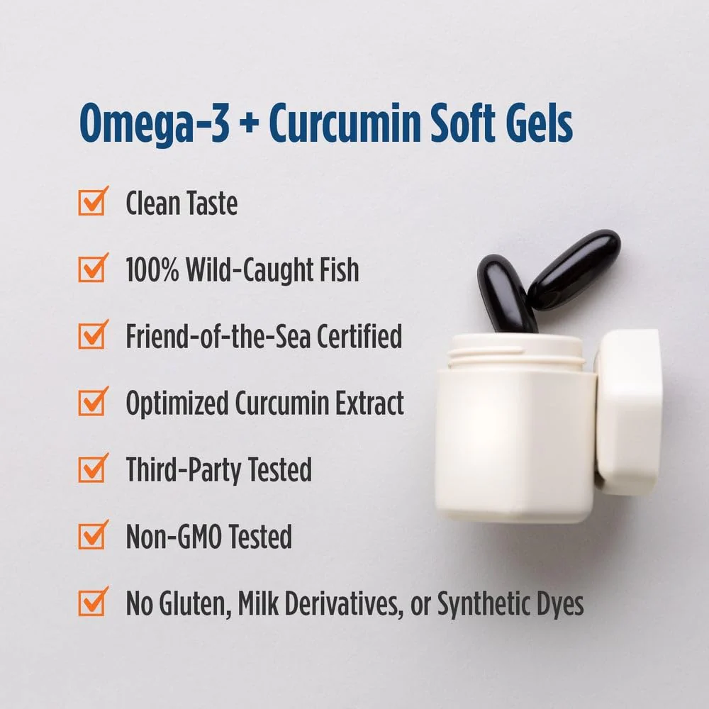 Nordic Naturals Omega Curcumin Lemon | 60 Soft Gels, 1200 mg Omega-3 + 400 mg Curcumin | Non-GMO - Image 14
