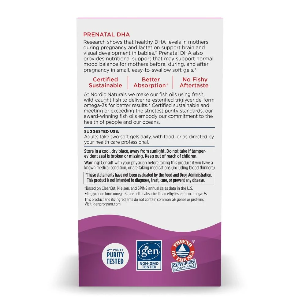 Nordic Naturals Prenatal DHA Strawberry – 120 Soft Gels - Image 3