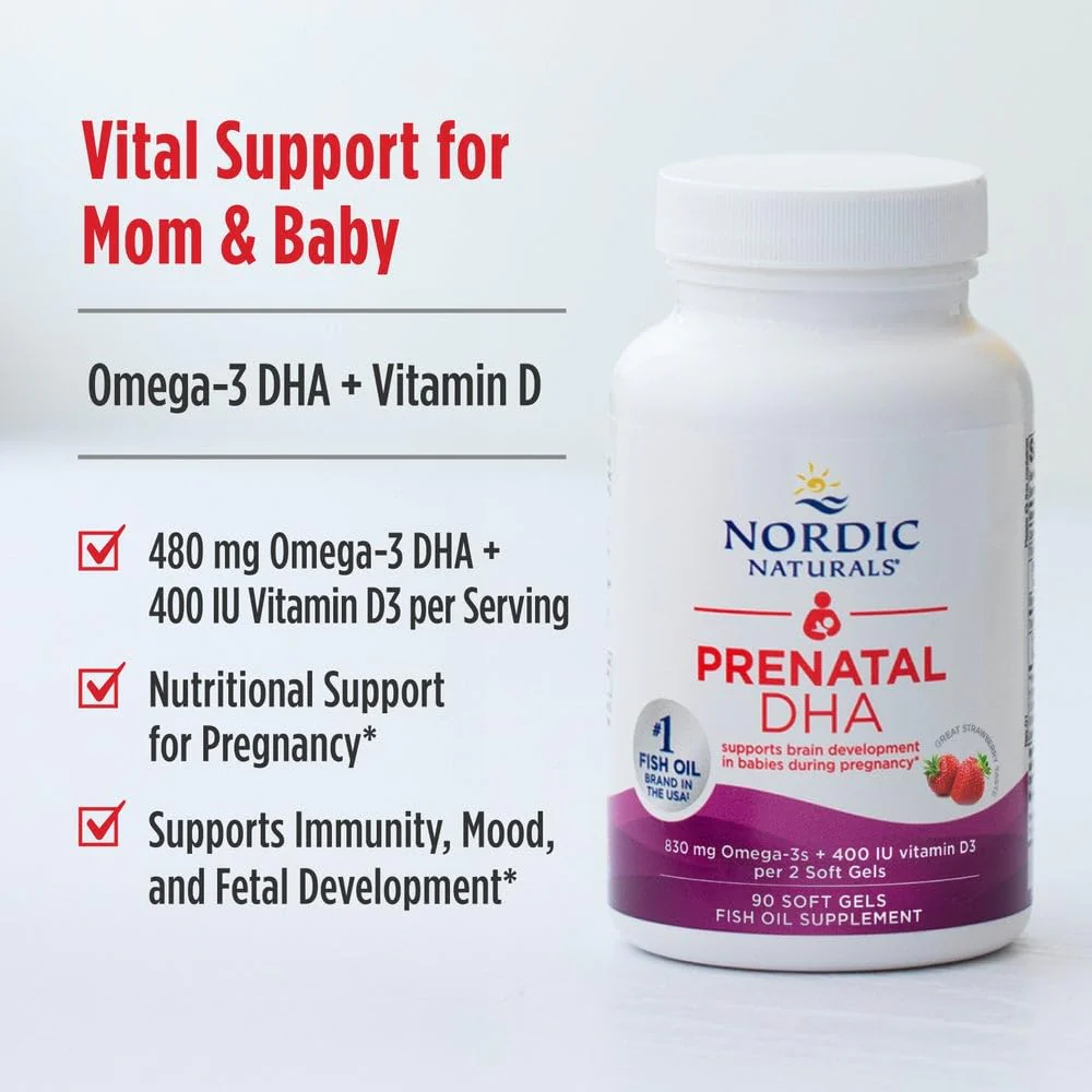 Nordic Naturals Prenatal DHA Strawberry – 120 Soft Gels - Image 7