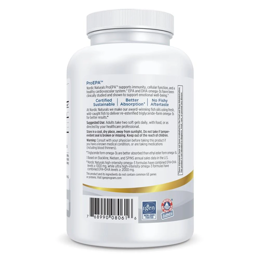 Nordic Naturals ProEPA Lemon 180 Soft Gels | 1210 mg Omega-3 High-Intensity EPA Formula - Image 11