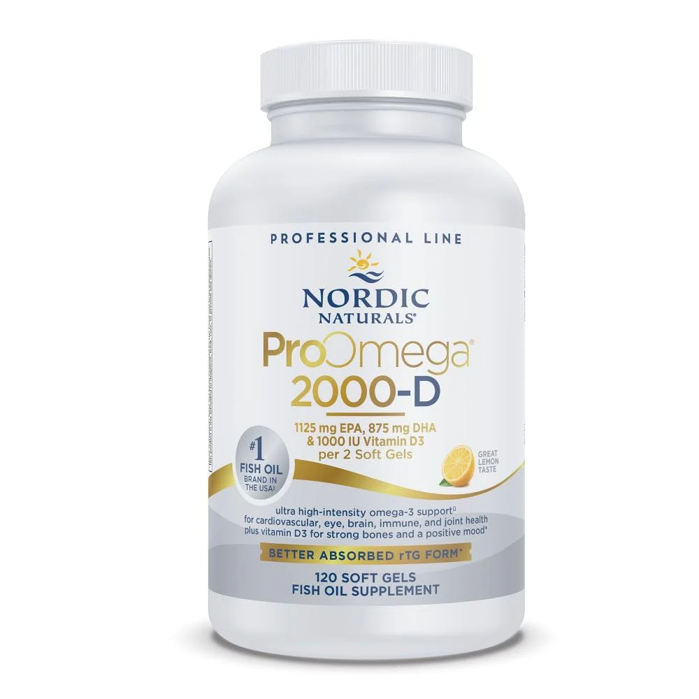 Nordic Naturals ProOmega 2000-D Lemon Flavor | 120 Soft Gels, 2150 mg Omega-3 + 1000 IU D3 - Image 6