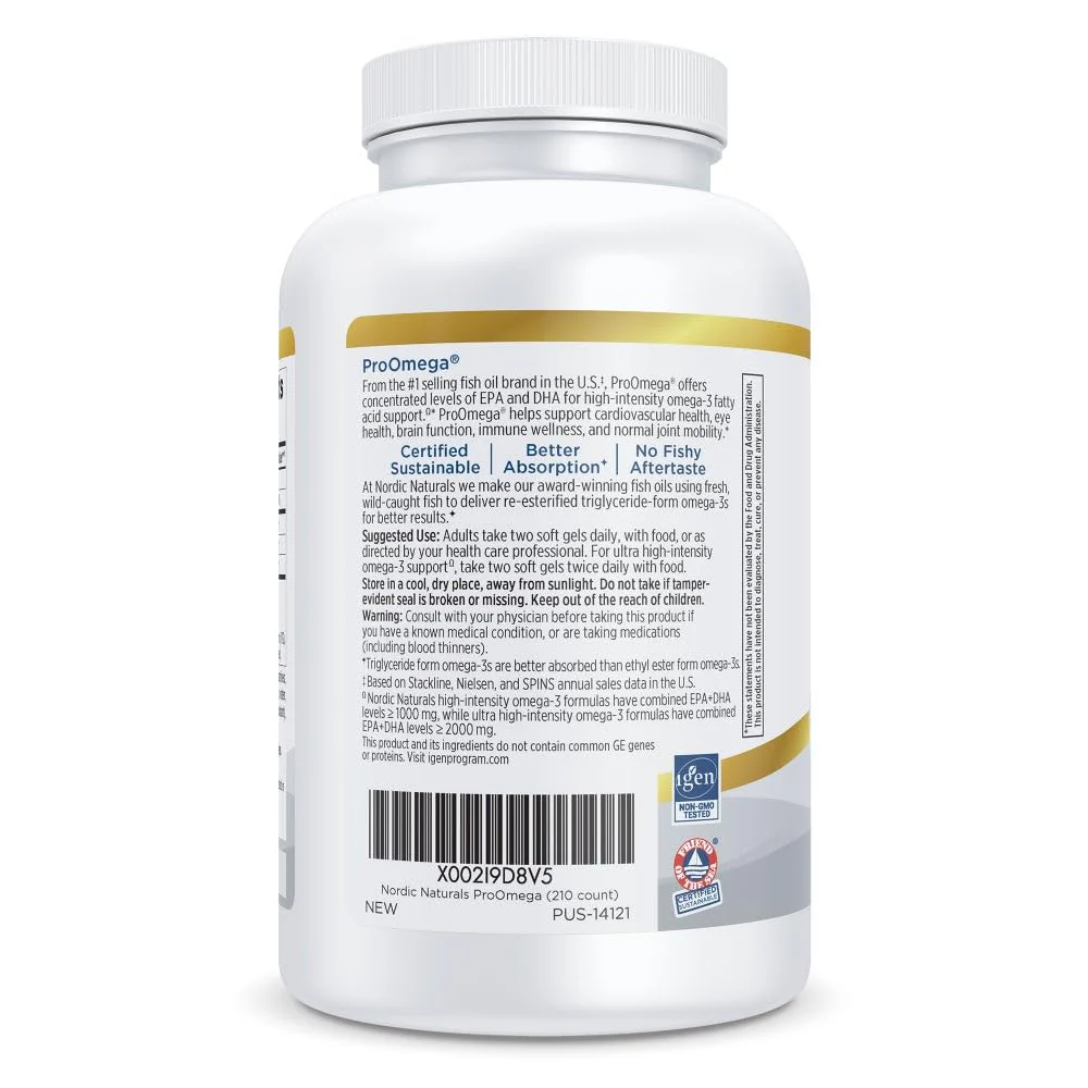 Nordic Naturals ProOmega Lemon Flavor – 210 Soft Gels, 1000 mg Omega-3 (EPA & DHA) - Image 4