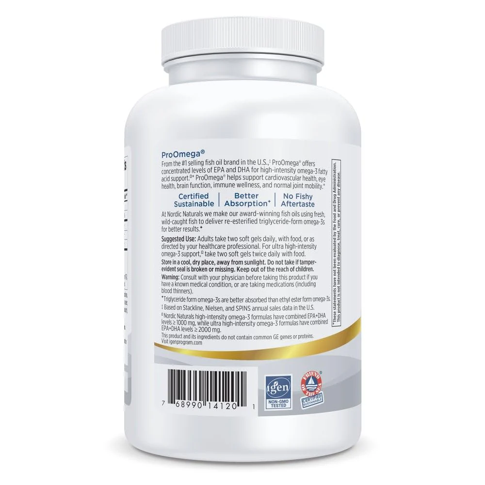 Nordic Naturals ProOmega Lemon Flavor — High-Potency Omega-3 (1280 mg) 180 Soft Gels - Image 10