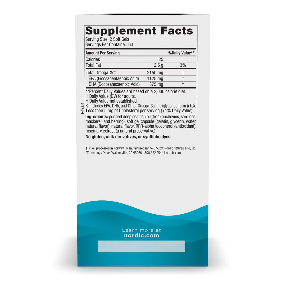 Nordic Naturals Ultimate Omega 2X Lemon - 120 Soft Gels, 2150 mg Omega-3 - Image 3