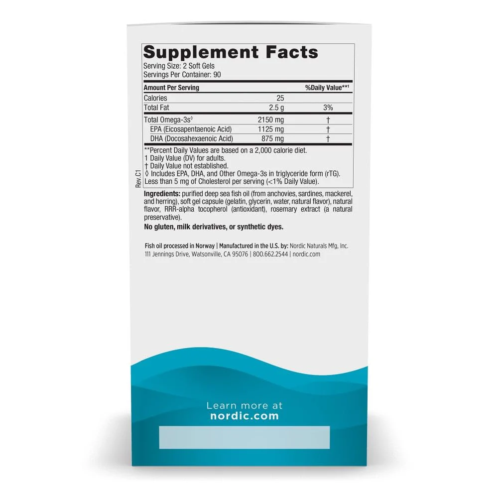 Nordic Naturals Ultimate Omega 2X Lemon – 180 Soft Gels, 2150 mg Omega-3 (90 Servings) - Image 3
