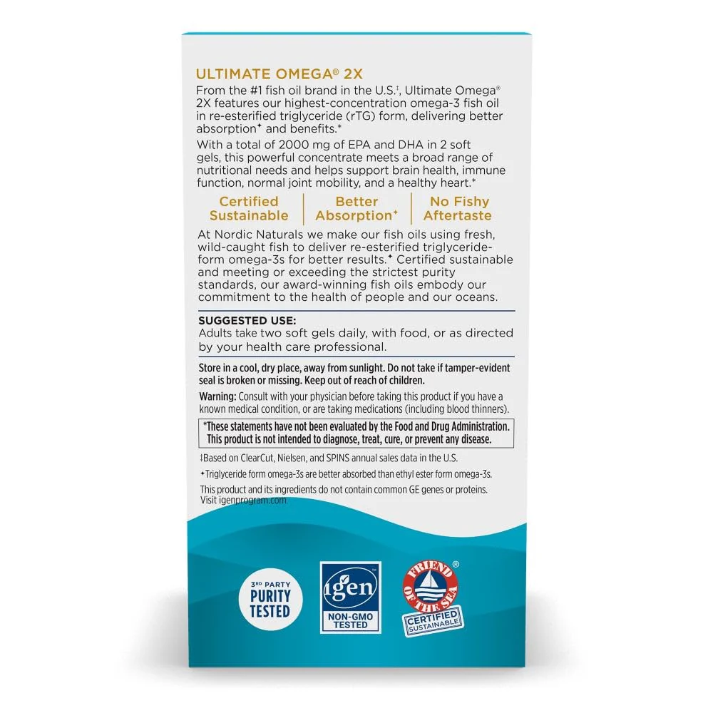 Nordic Naturals Ultimate Omega 2X Lemon – 180 Soft Gels, 2150 mg Omega-3 (90 Servings) - Image 4