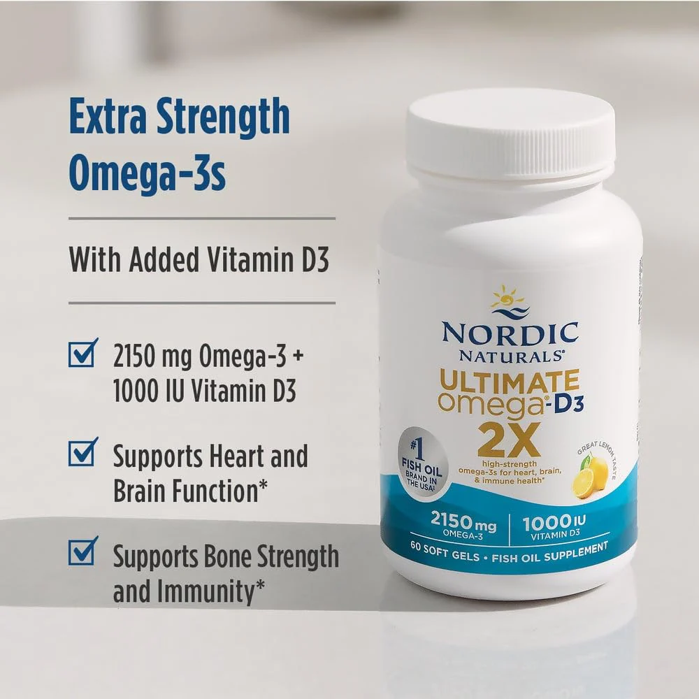Nordic Naturals Ultimate Omega 2X with Vitamin D3 – Lemon Flavor | 60 Soft Gels, 2150 mg Omega-3 + 1000 IU D3 - Image 12