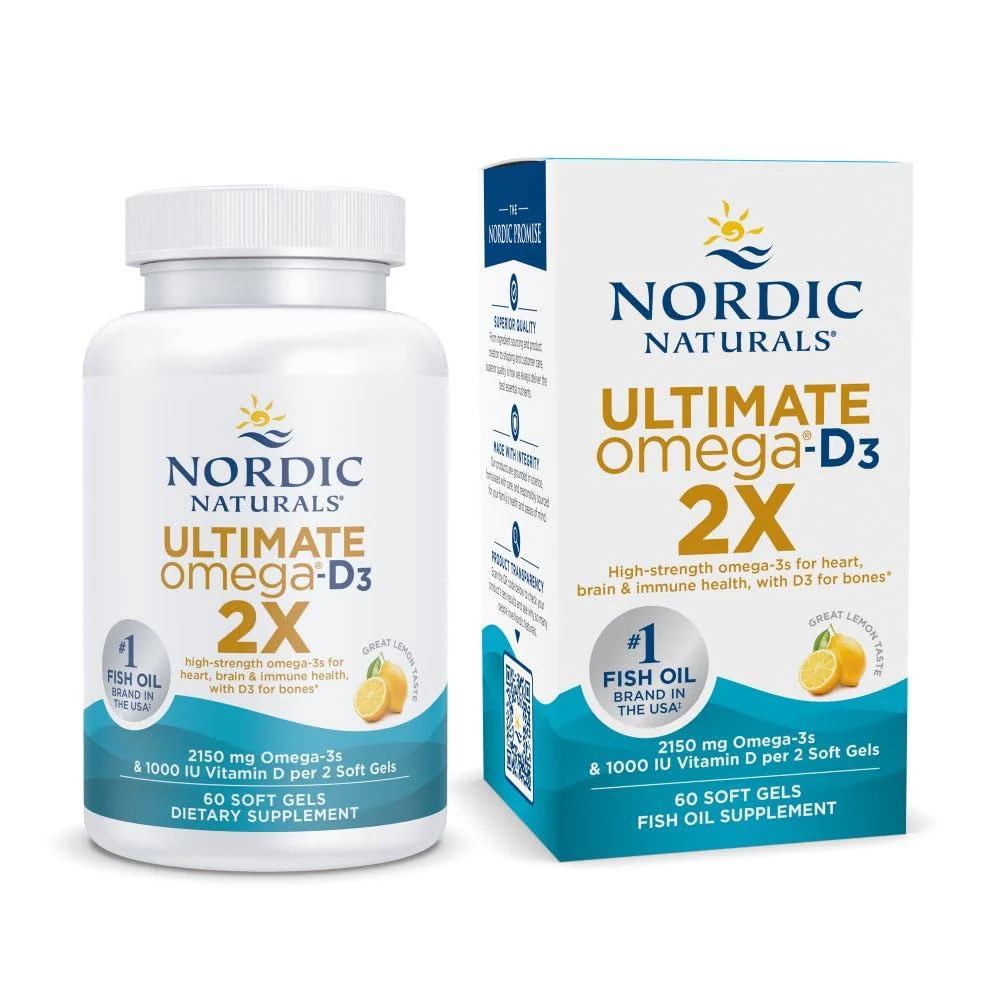 Nordic Naturals Ultimate Omega 2X with Vitamin D3 – Lemon Flavor | 60 Soft Gels, 2150 mg Omega-3 + 1000 IU D3 - Image 7