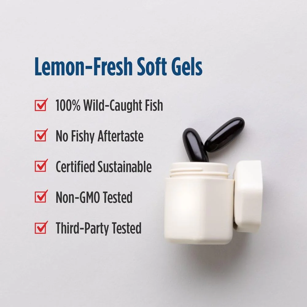Nordic Naturals Ultimate Omega + CoQ10 Lemon - 90 Soft Gels | 1280 mg Omega-3 + 100 mg CoQ10 - Image 2