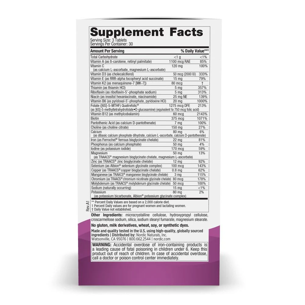 Nordic Naturals Vegetarian Prenatal Multivitamin Minis – 90 Easy-to-Swallow Tablets | Non-GMO - Image 2