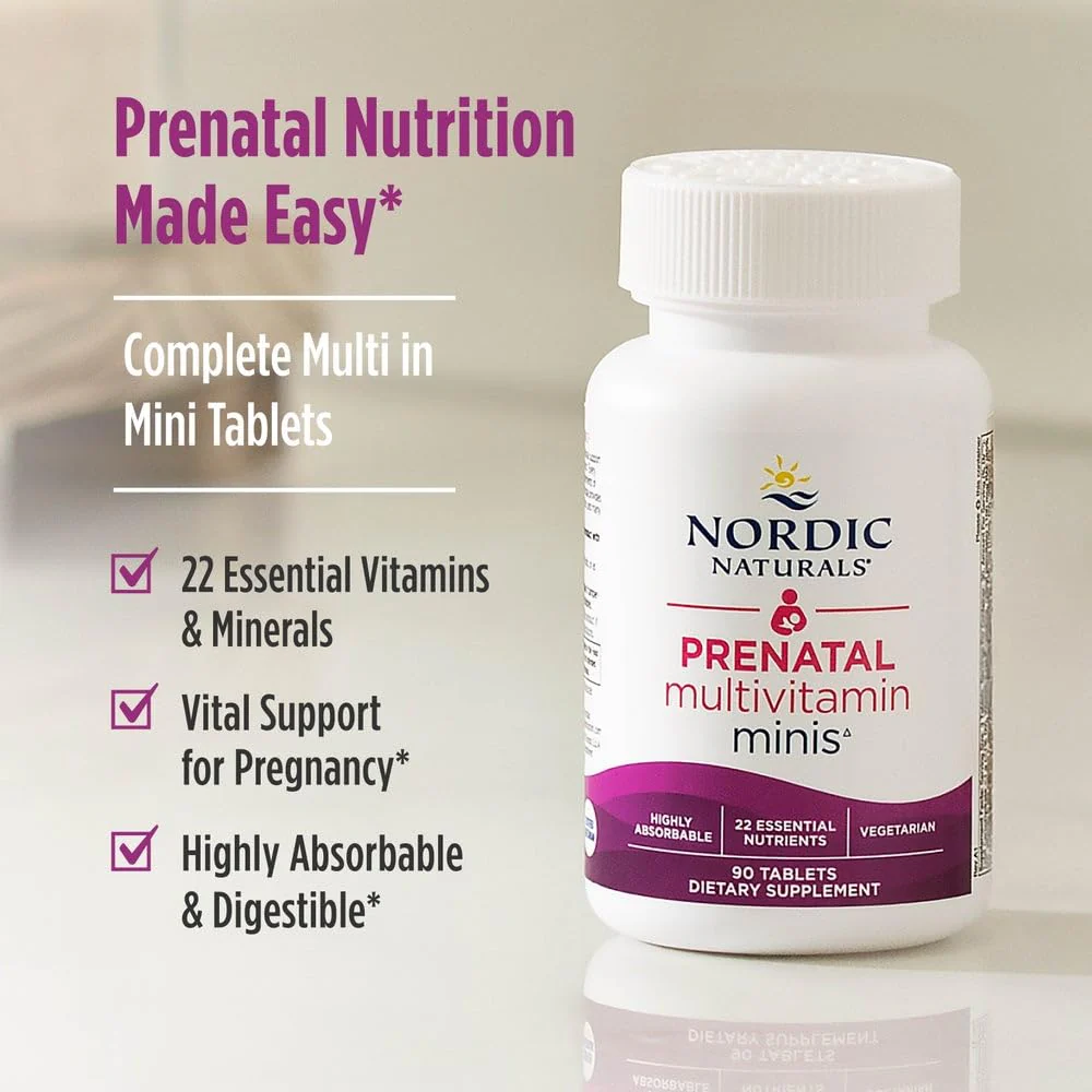 Nordic Naturals Vegetarian Prenatal Multivitamin Minis – 90 Easy-to-Swallow Tablets | Non-GMO - Image 7
