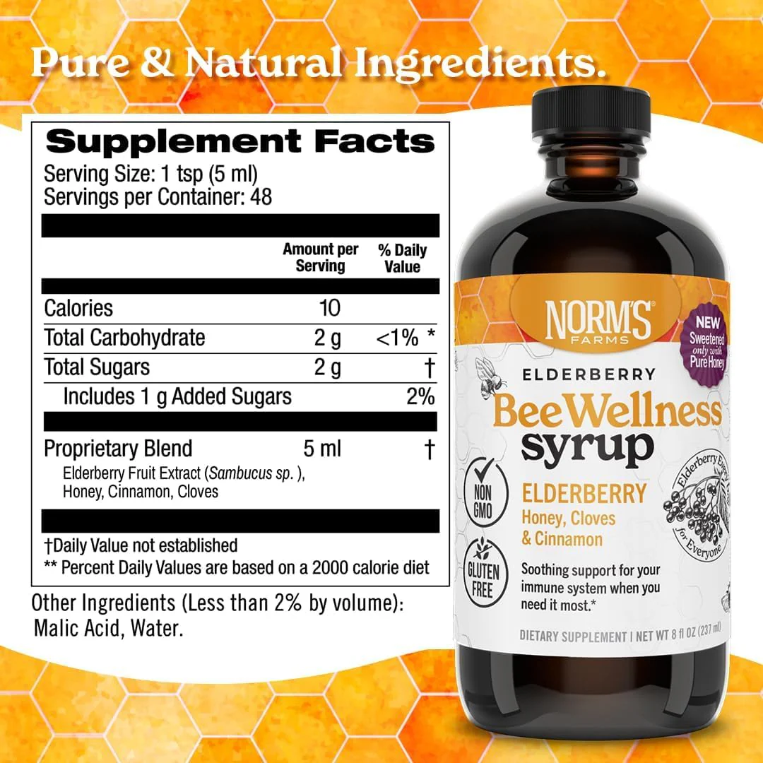 Norm's Farms Elderberry Extract & BeeWellness Syrup 2PK – Immune Support for Kids & Adults, Made in USA - Image 7