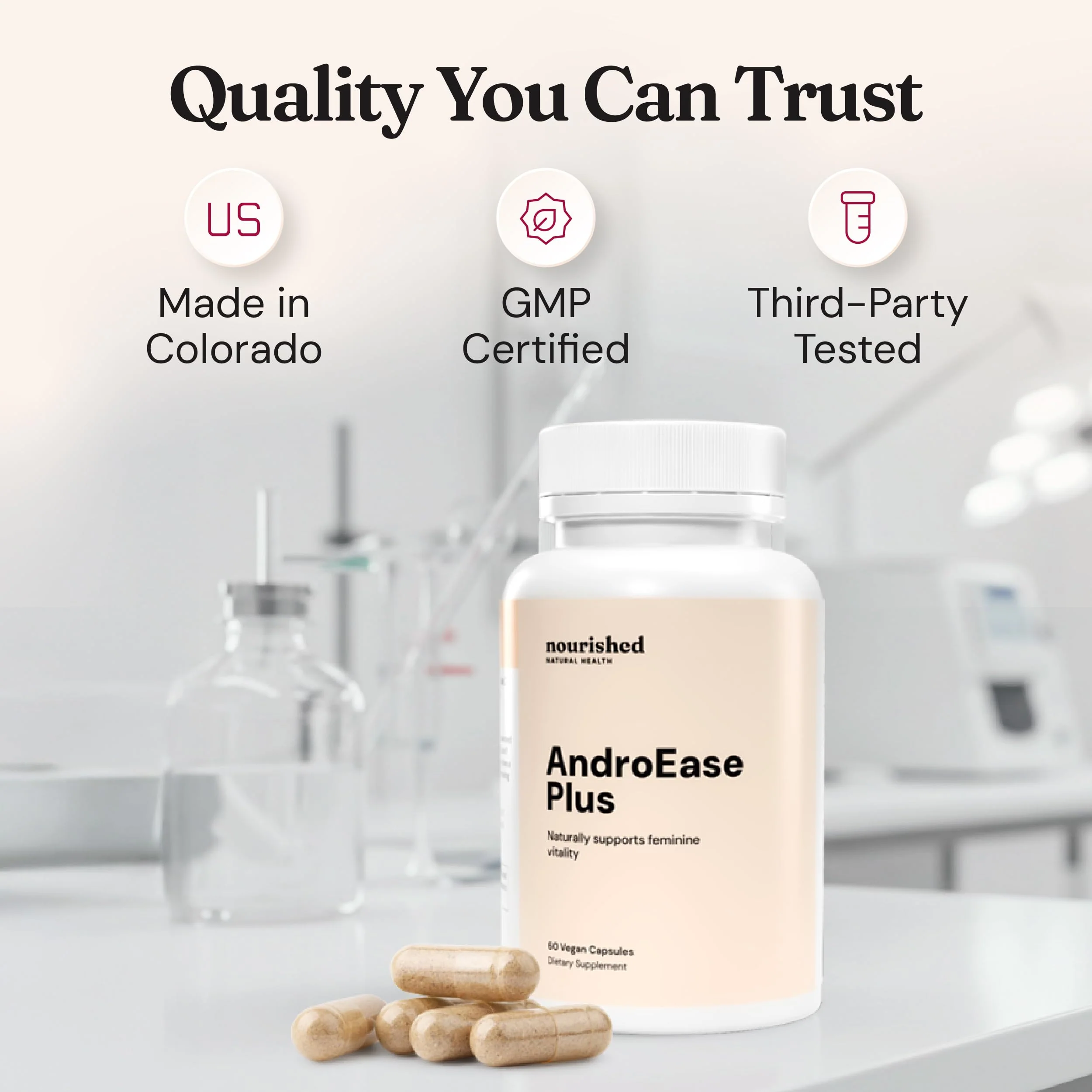 Nourished AndroEase Plus – Vegan Hormone Balance for Women | Zinc, Reishi, Green Tea - Image 16