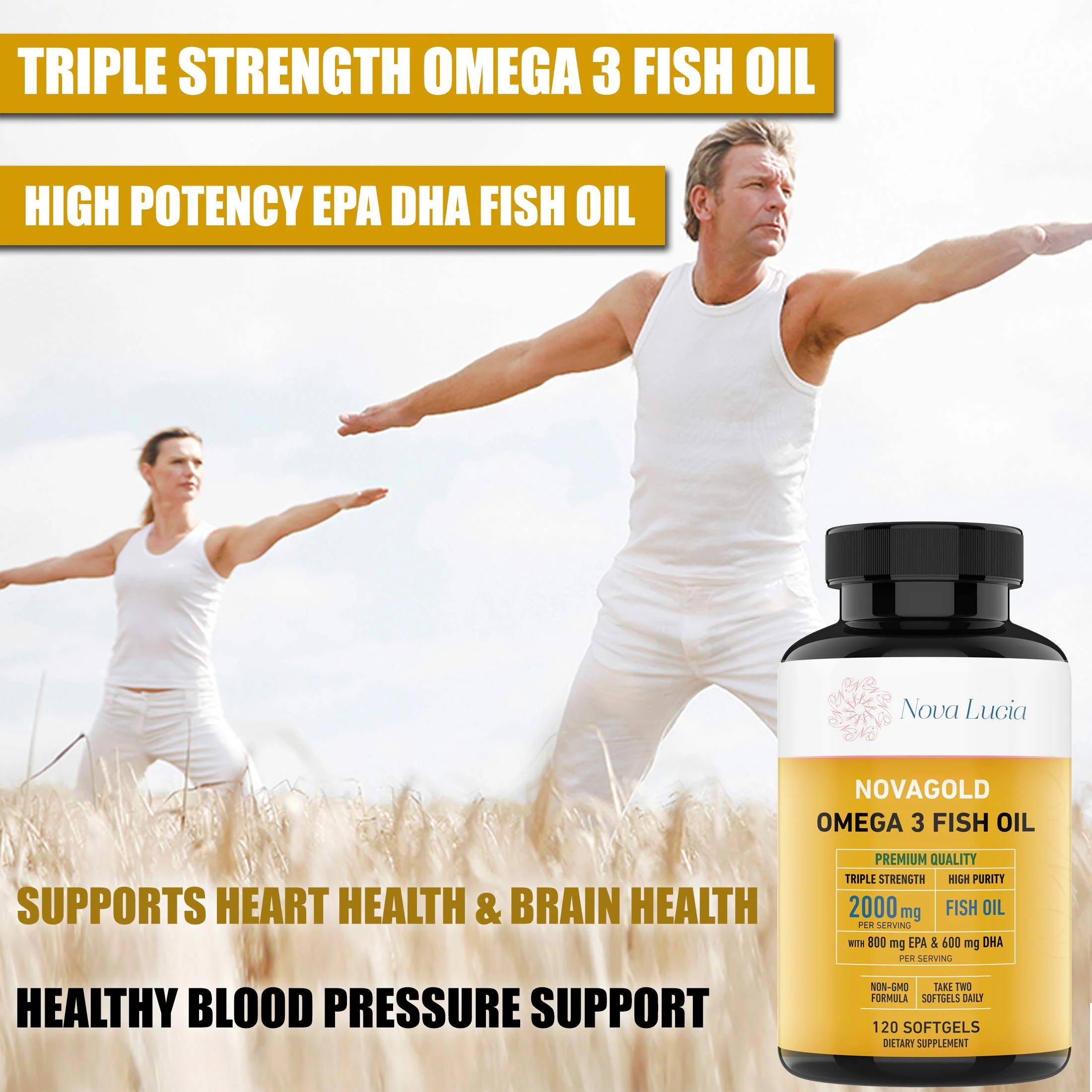 NovaGold Omega-3 Fish Oil 2000mg – High Strength EPA DHA Softgels | Burpless & Non-GMO - Image 8