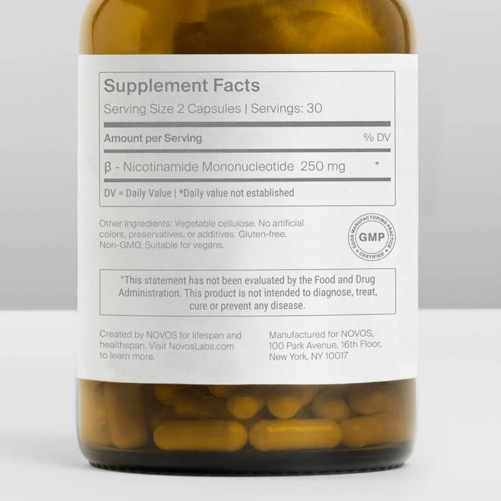 Novos Boost NMN 250 mg – 60 Capsules | Supports NAD+, Cellular Repair & DNA Protection - Image 2