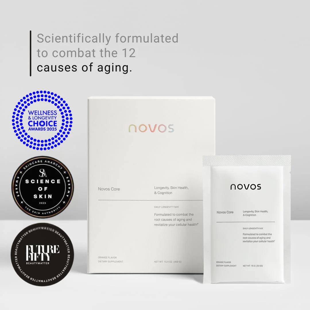 NOVOS Core Longevity Mix - Orange Flavor Powder for Skin, Energy, Mood & Cognition - 30 Servings - Image 12