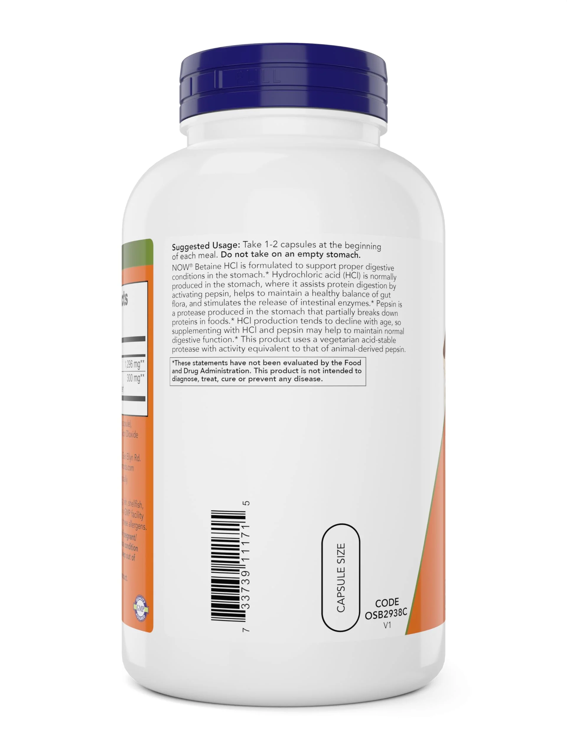 NOW Betaine HCl 648mg 240 Veg Capsules – Digestive Enzymes with Pepsin - Image 3