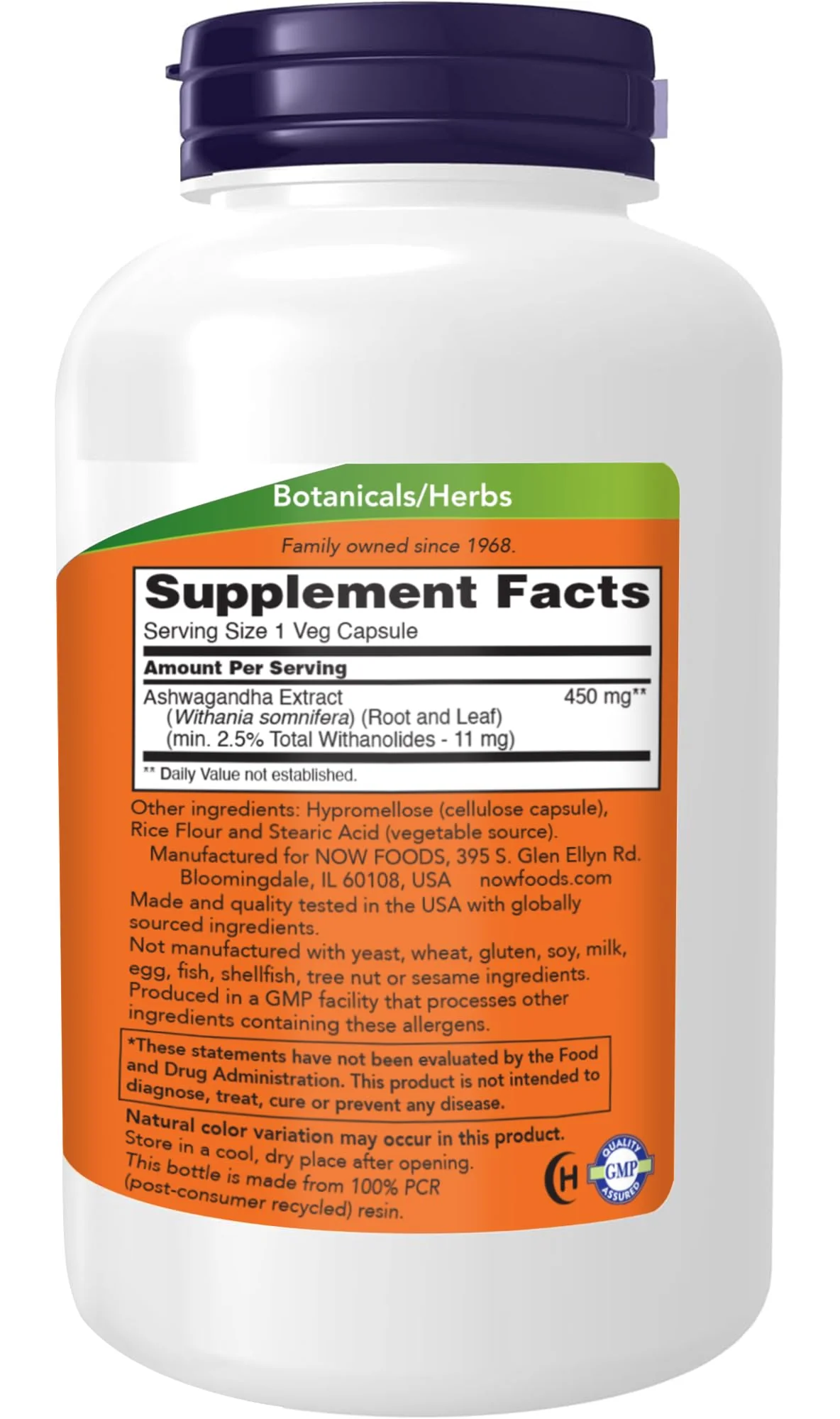 NOW Foods Ashwagandha Extract 450 mg | Vegan, Kosher, Non-GMO | 240 Veg Capsules - Image 2