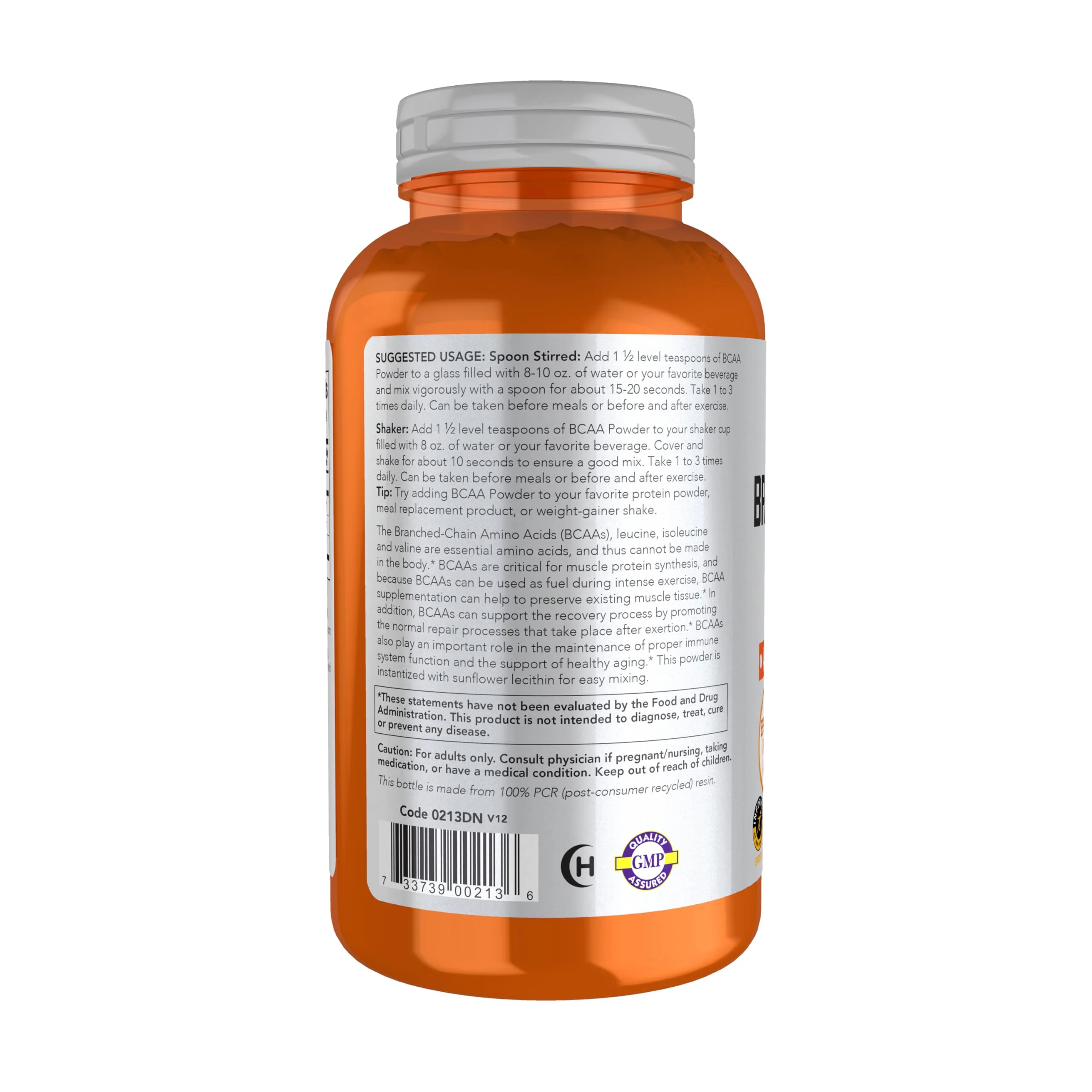 NOW Foods BCAA Powder with Leucine, Isoleucine & Valine – 12 oz - Image 3