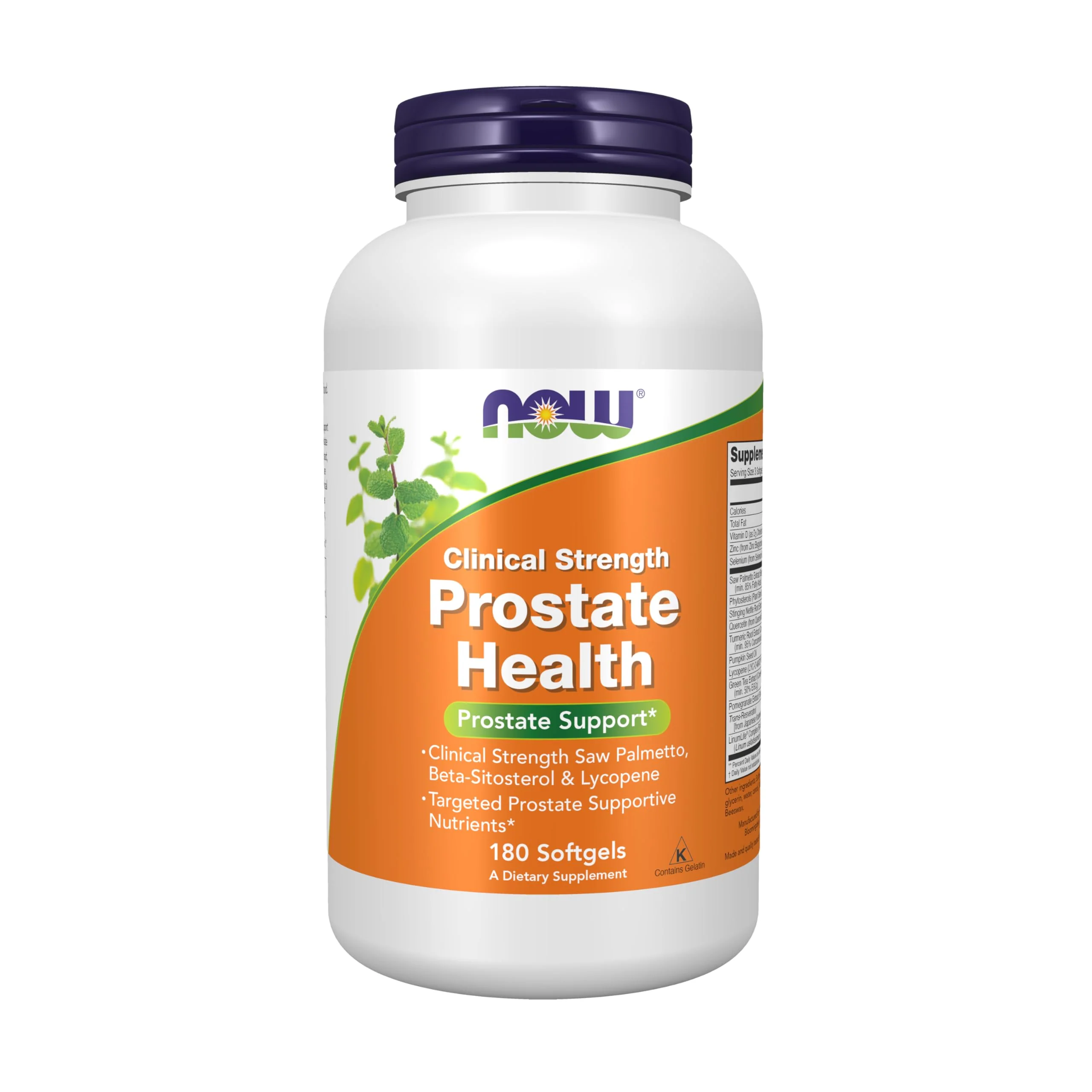 NOW Foods Clinical Strength Prostate Health - Saw Palmetto, Beta-Sitosterol & Lycopene, 180 Softgels