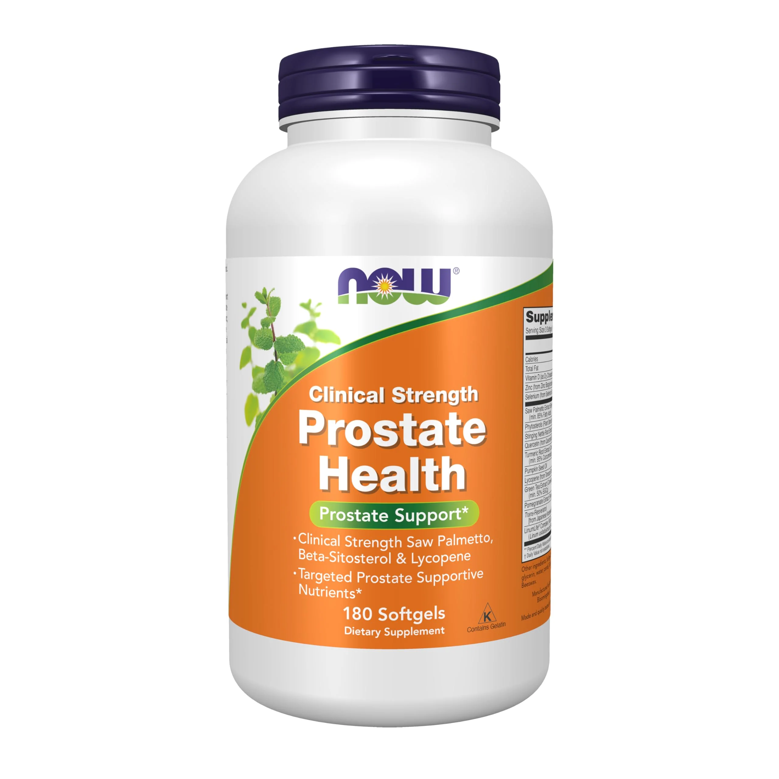 NOW Foods Clinical Strength Prostate Health - Saw Palmetto, Beta-Sitosterol & Lycopene, 180 Softgels - Image 8