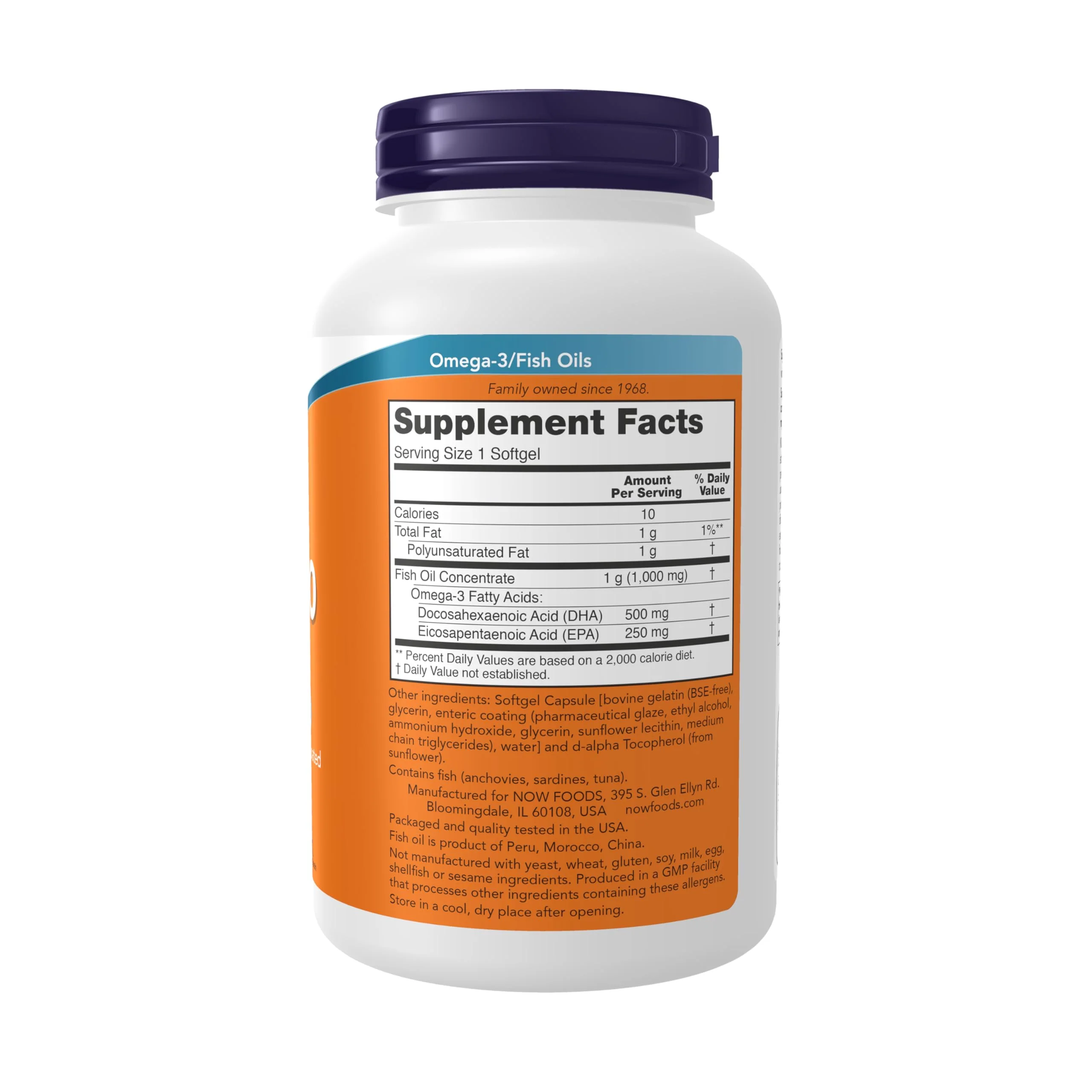 NOW Foods DHA-500 with 250 EPA – Molecularly Distilled, Enteric-Coated Softgels, Supports Brain Health*, 180 Softgels - Image 2