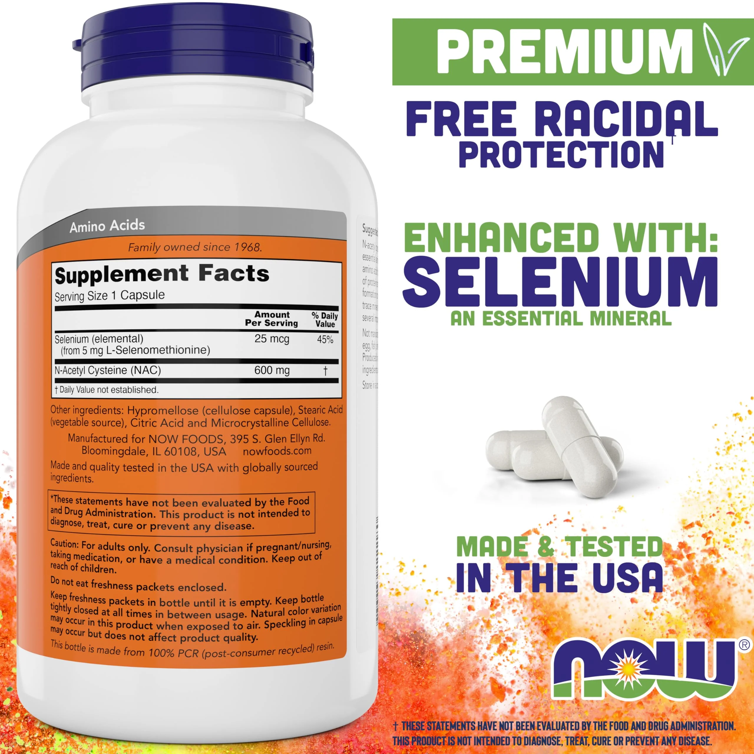 NOW Foods NAC 600 mg with Selenium - 400 Capsules | N-Acetyl Cysteine Supplement - Image 6