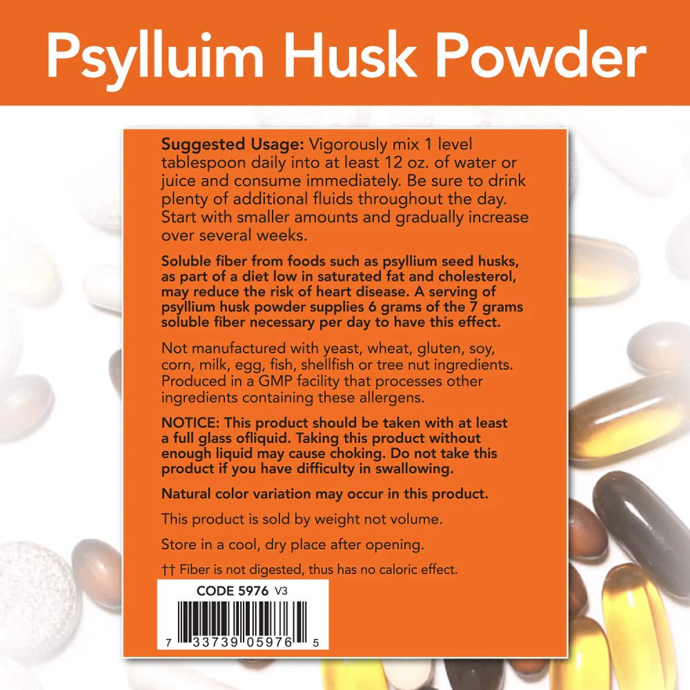 NOW Psyllium Husk Powder 12-Pound - Soluble Fiber for Digestive Health - Image 10