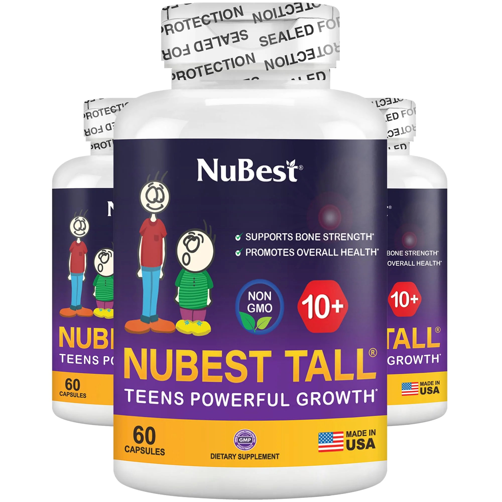 NuBest Tall 10+ – Advanced Bone Strength Formula for Kids 10+ & Teens | Supports Immunity, Development & Wellness | Pack 3 (3 Months)