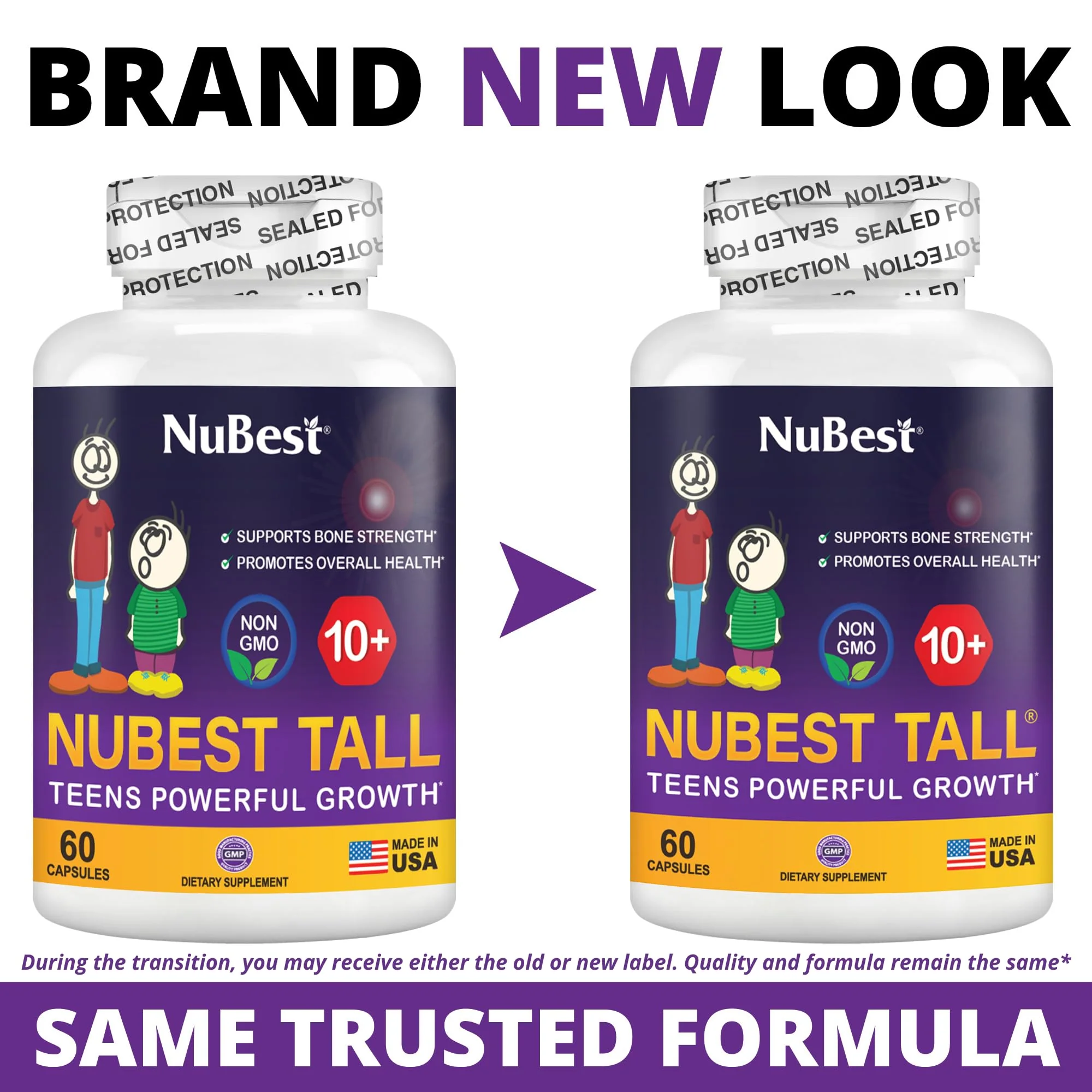 NuBest Tall 10+ Premium Bone Strength Formula for Ages 10+ — Calcium, D3 & K2 | 60 Capsules - Image 9